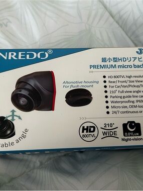 Premium Micro Backup Camera - Black with Red Accent